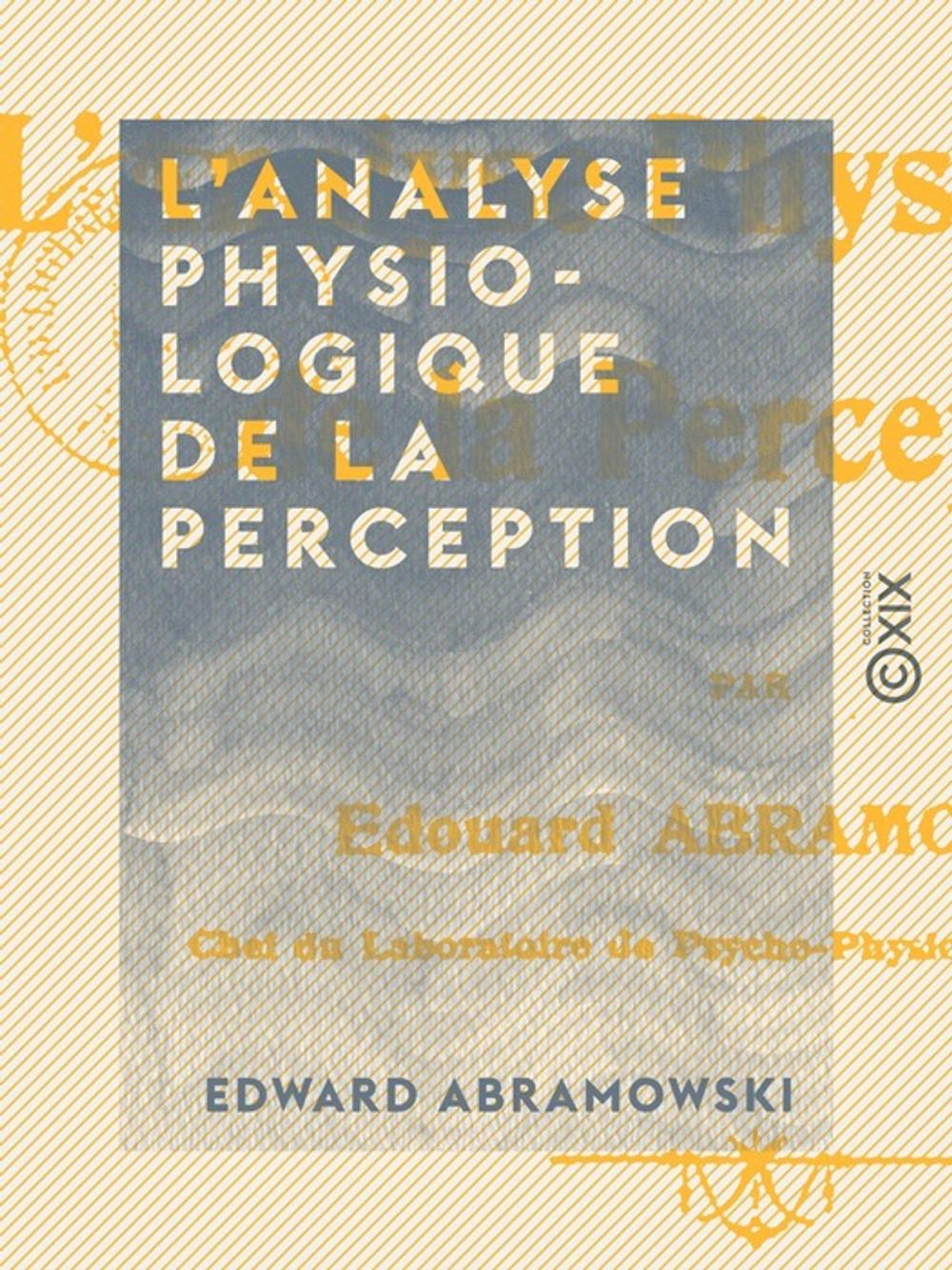 Big bigCover of L'Analyse physiologique de la perception