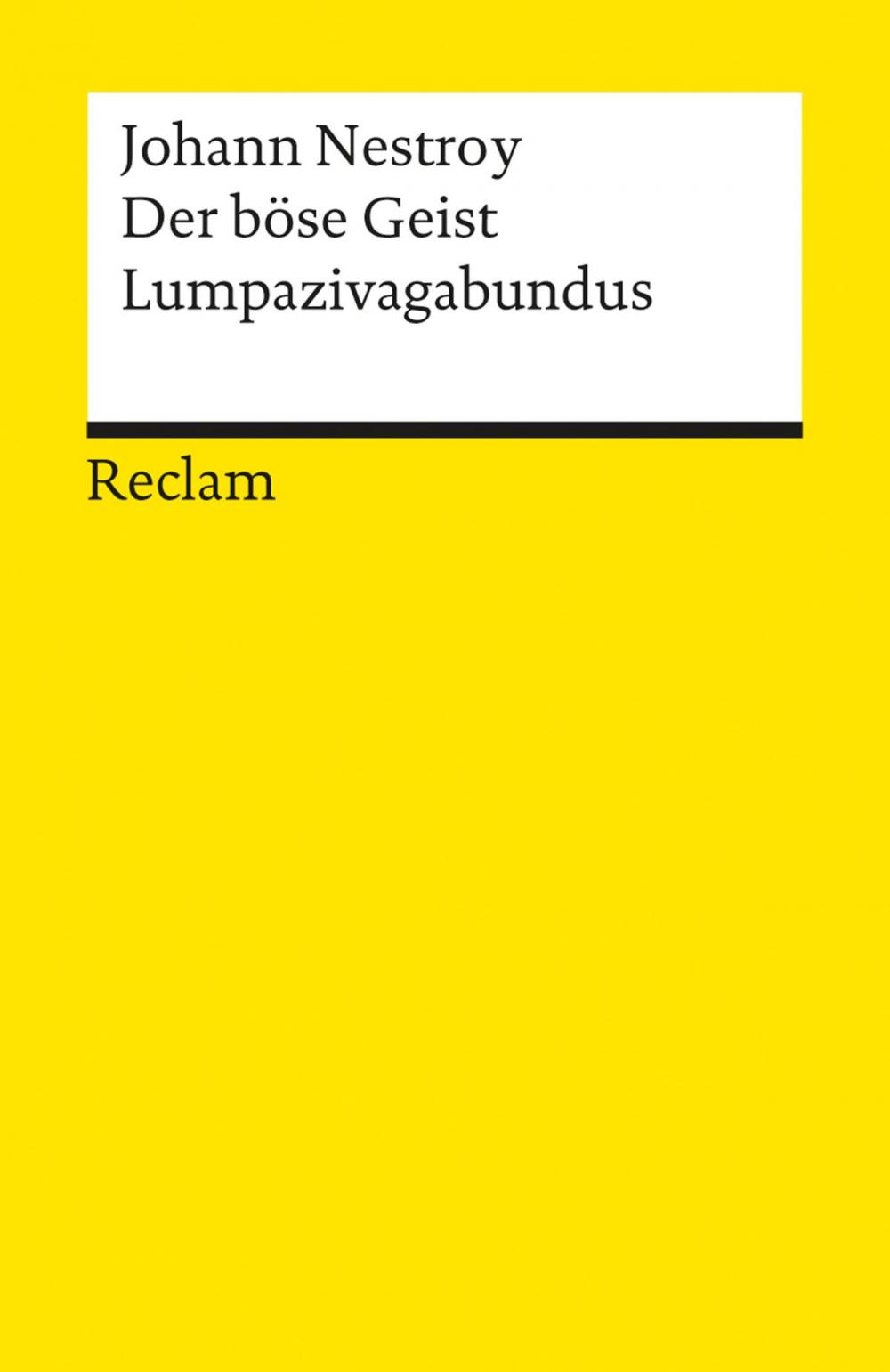 Big bigCover of Der böse Geist Lumpazivagabundus oder Das liederliche Kleeblatt