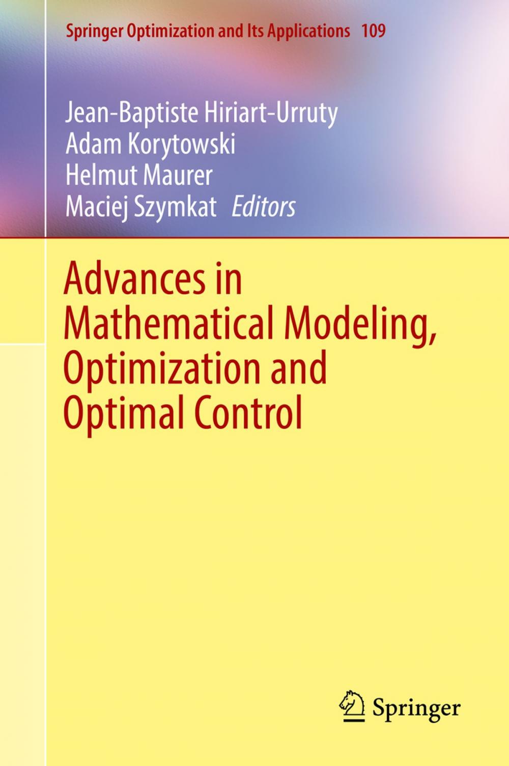 Big bigCover of Advances in Mathematical Modeling, Optimization and Optimal Control