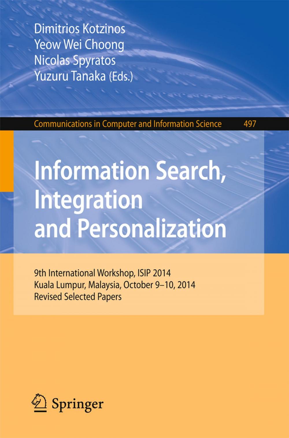 Big bigCover of Information Search, Integration and Personalization