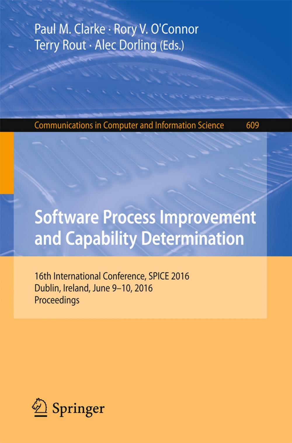 Big bigCover of Software Process Improvement and Capability Determination