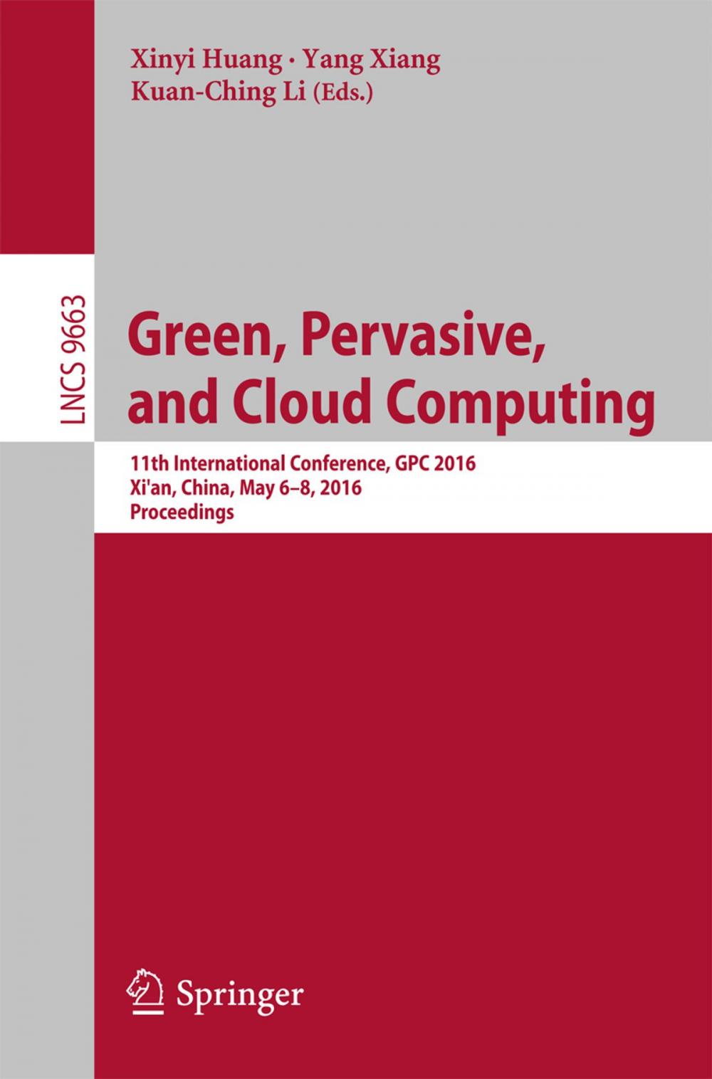 Big bigCover of Green, Pervasive, and Cloud Computing