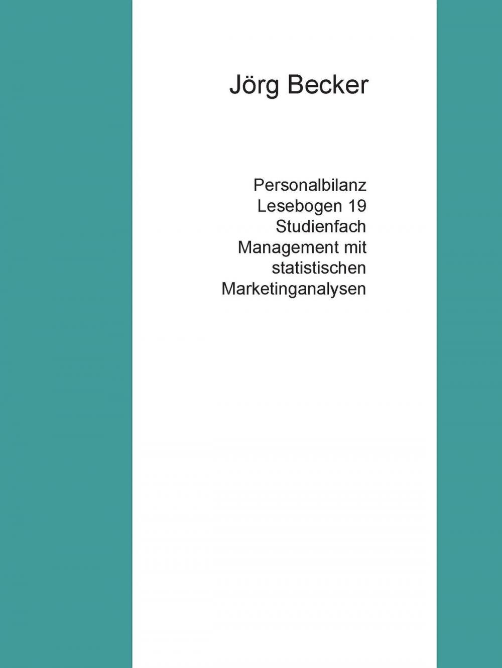 Big bigCover of Personalbilanz Lesebogen 19 Studienfach Management mit statistischen Marketinganalysen