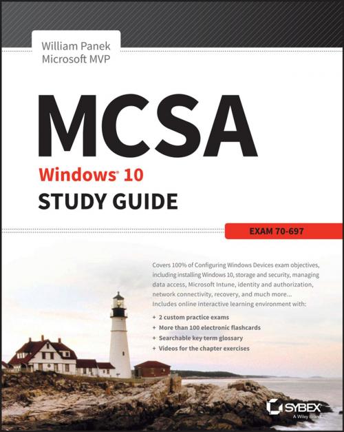 Cover of the book MCSA Microsoft Windows 10 Study Guide by William Panek, Wiley