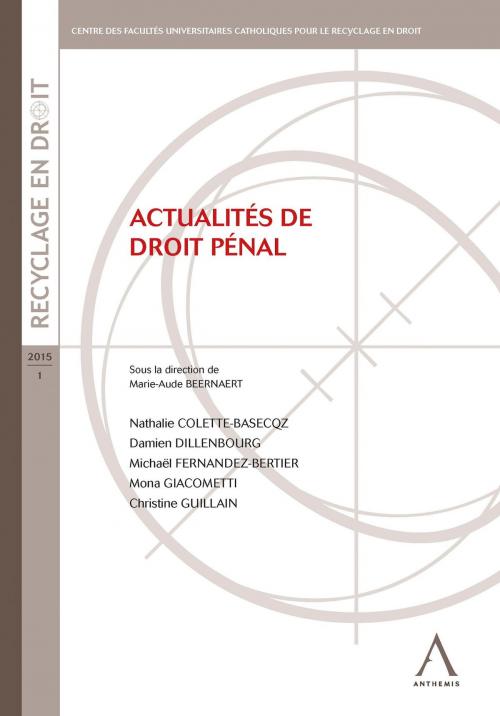 Cover of the book Actualités de droit pénal by Collectif, Anthemis, Anthemis