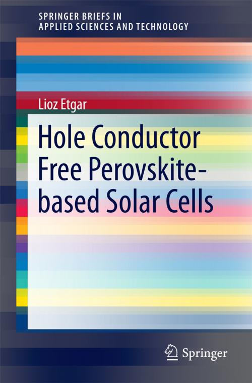 Cover of the book Hole Conductor Free Perovskite-based Solar Cells by Lioz Etgar, Springer International Publishing
