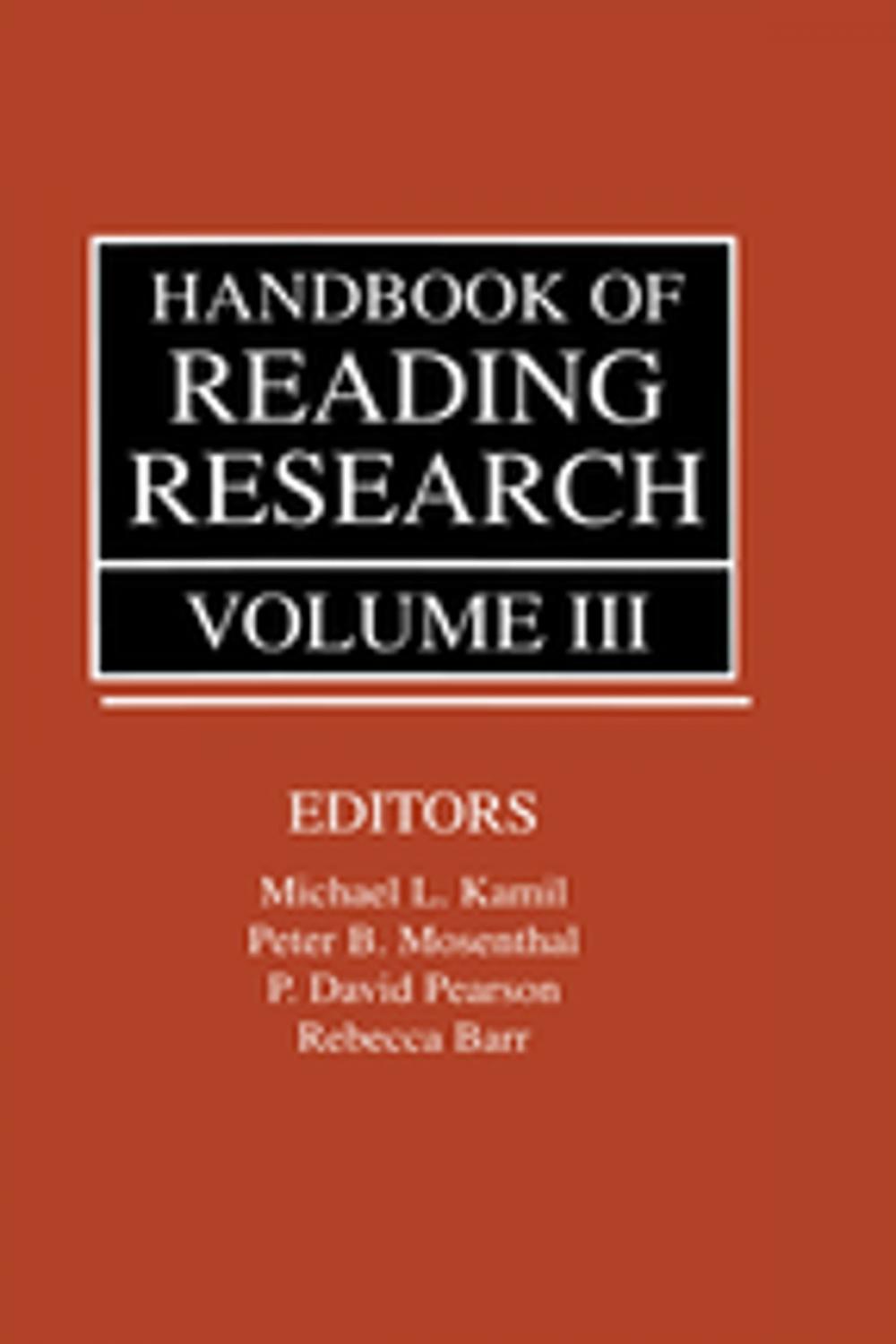 Big bigCover of Handbook of Reading Research, Volume III