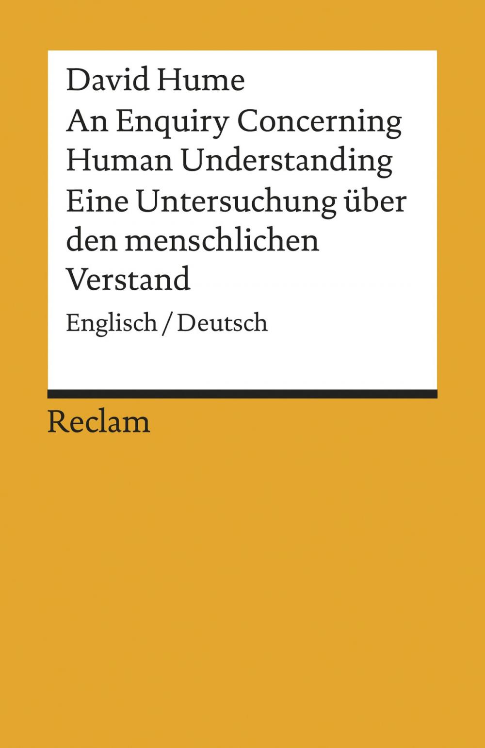 Big bigCover of An Enquiry Concerning Human Understanding / Eine Untersuchung über den menschlichen Verstand