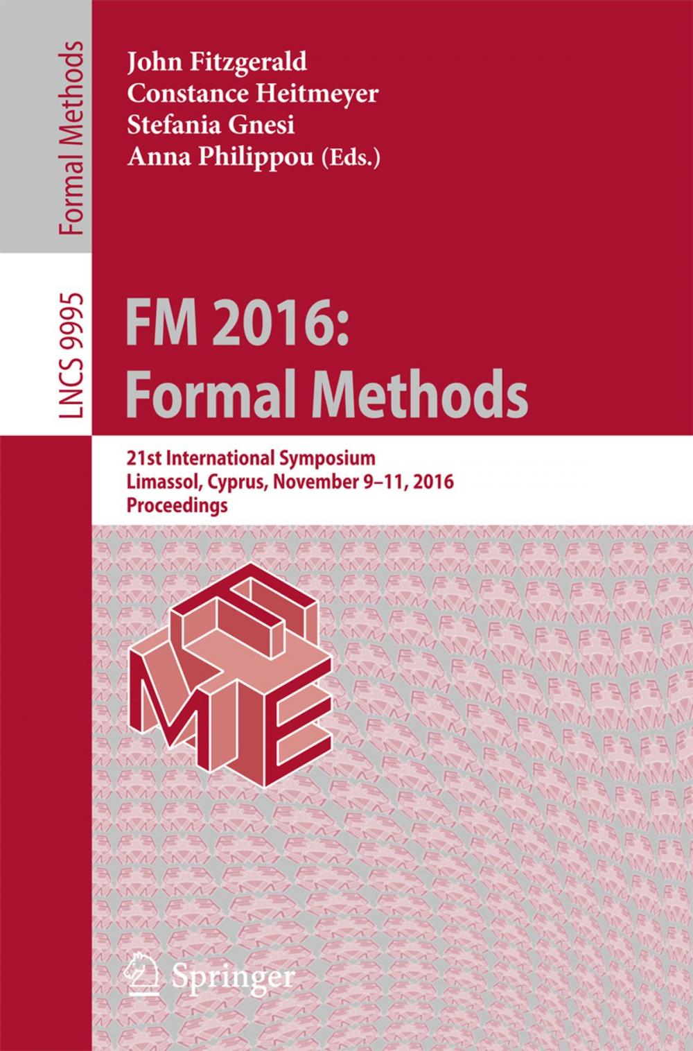 Big bigCover of FM 2016: Formal Methods