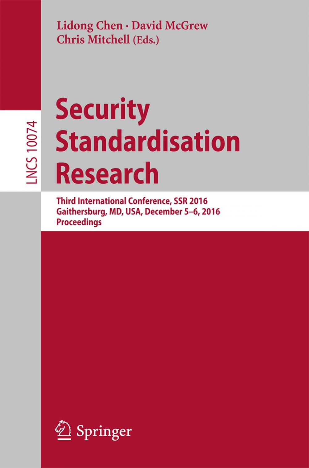 Big bigCover of Security Standardisation Research