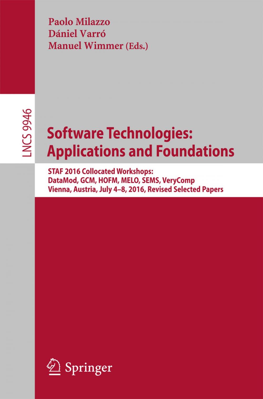 Big bigCover of Software Technologies: Applications and Foundations