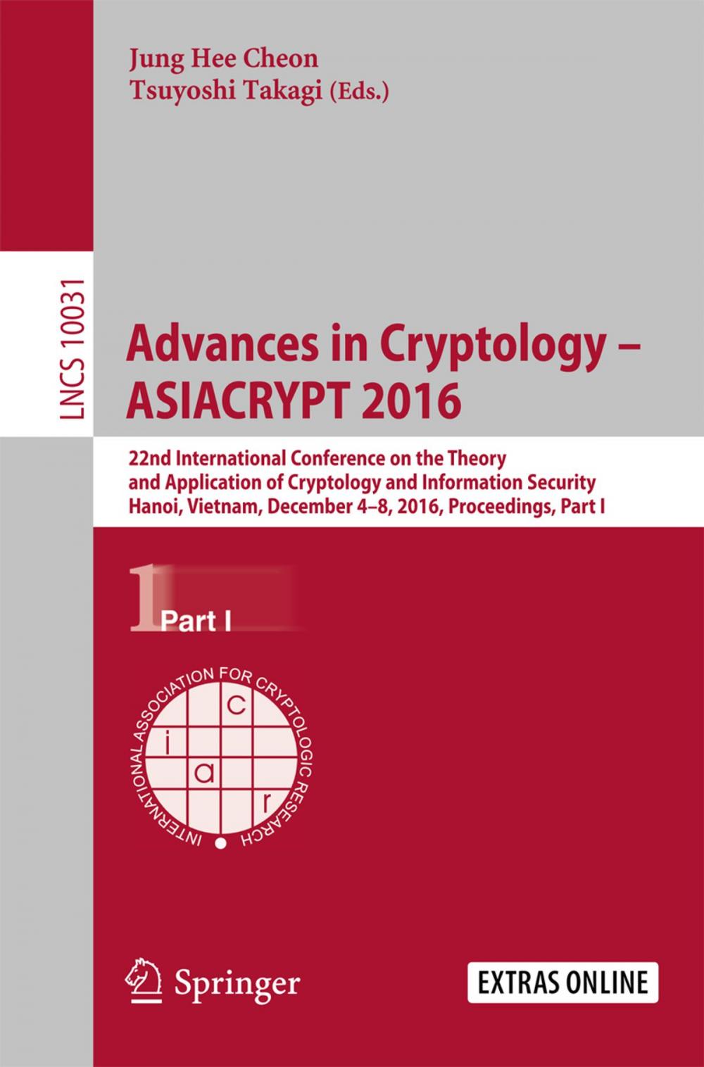 Big bigCover of Advances in Cryptology – ASIACRYPT 2016