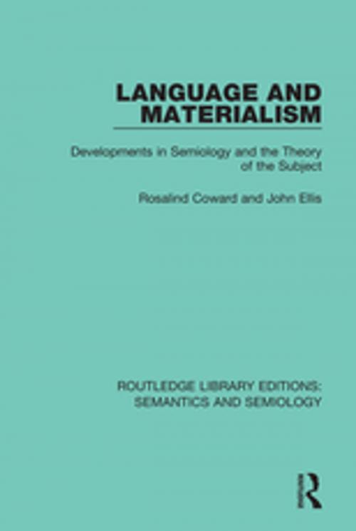 Cover of the book Language and Materialism by Rosalind Coward, John Ellis, Taylor and Francis