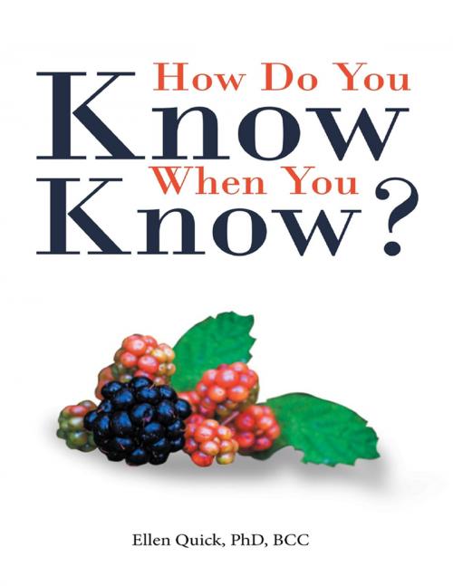 Cover of the book How Do You Know When You Know? by Ellen Quick, PhD, BCC, Lulu Publishing Services