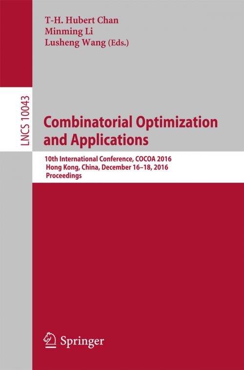 Cover of the book Combinatorial Optimization and Applications by , Springer International Publishing