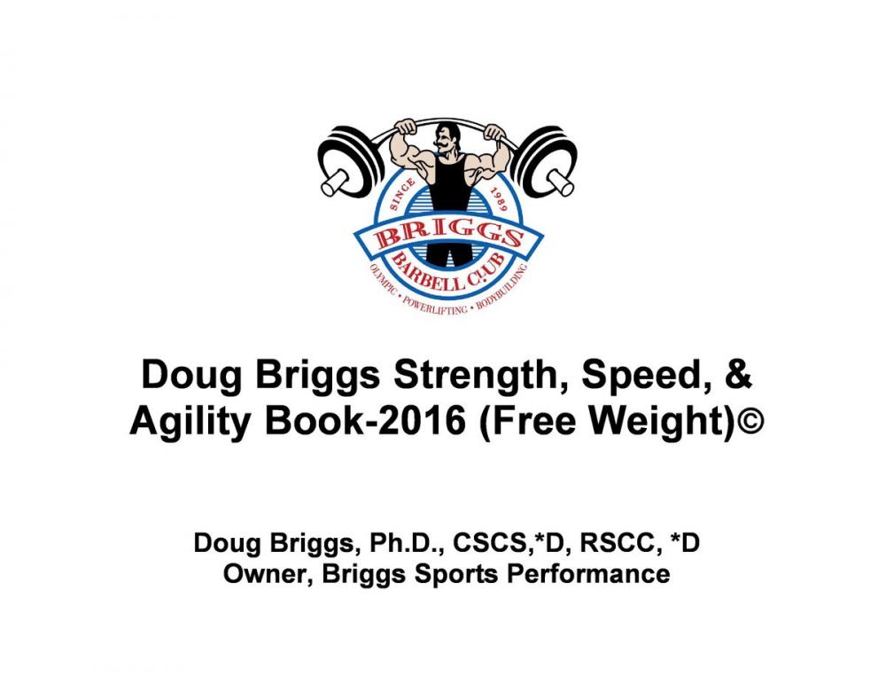 Big bigCover of Doug Briggs Strength, Speed, & Agility Book 2016