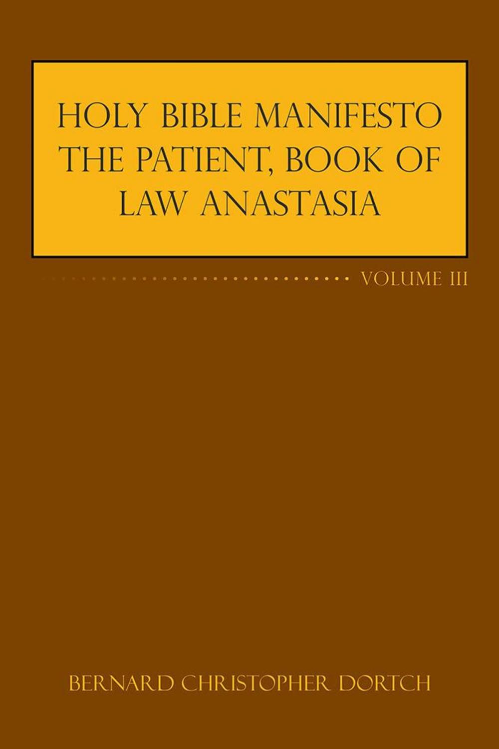 Big bigCover of Holy Bible Manifesto the Patient, Book of Law Anastasia