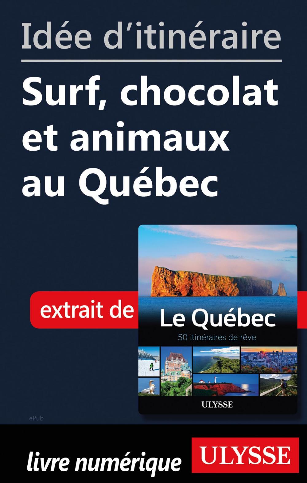 Big bigCover of Idée d'itinéraire - Surf, chocolat et animaux au Québec