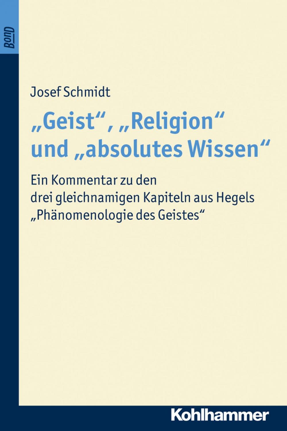 Big bigCover of "Geist", "Religion" und "absolutes Wissen"