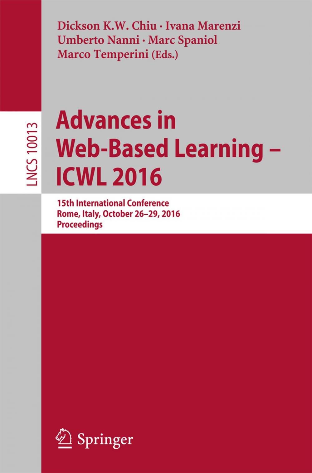 Big bigCover of Advances in Web-Based Learning – ICWL 2016