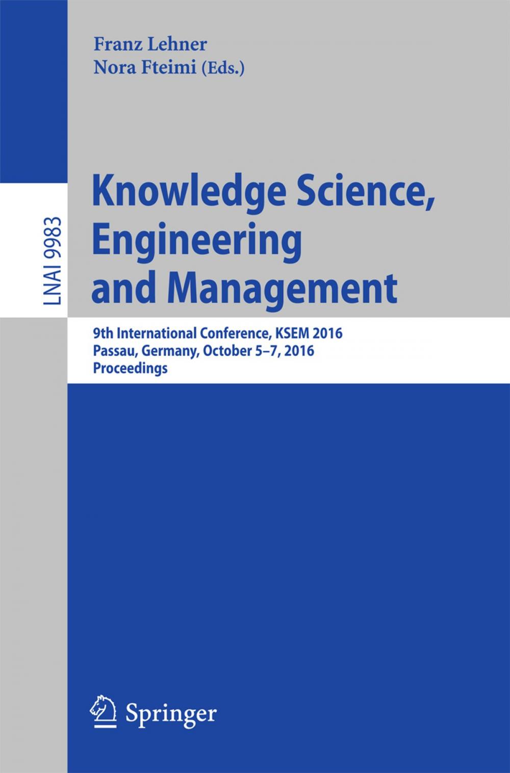 Big bigCover of Knowledge Science, Engineering and Management