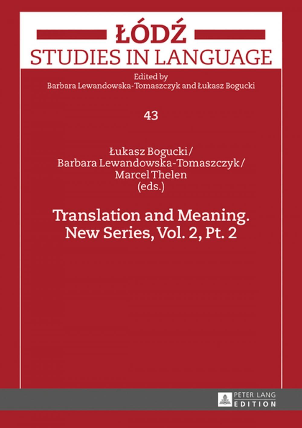 Big bigCover of Translation and Meaning. New Series, Vol. 2, Pt. 2