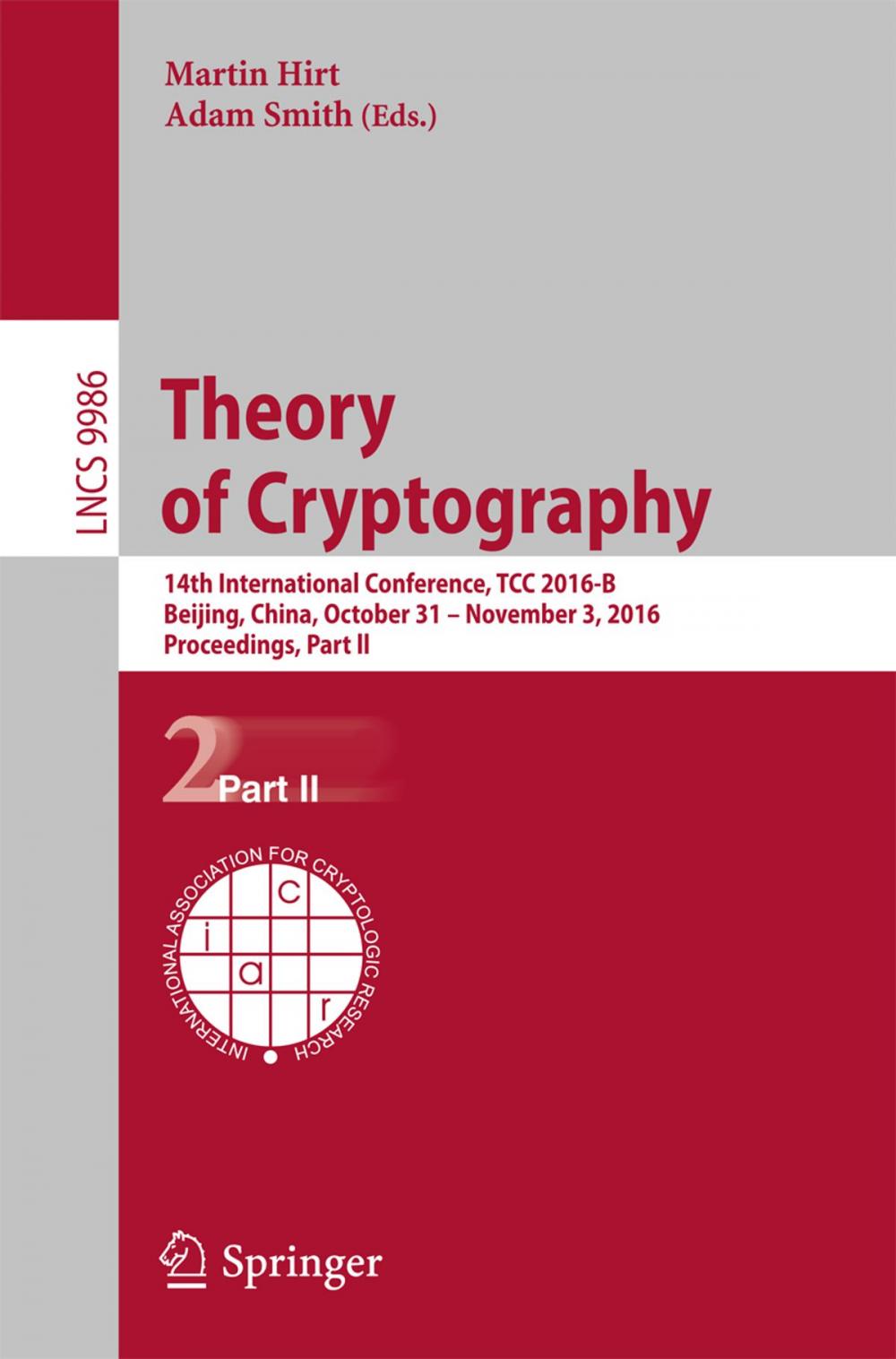 Big bigCover of Theory of Cryptography