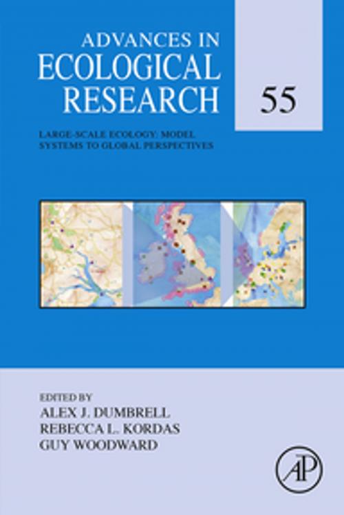 Cover of the book Large-Scale Ecology: Model Systems to Global Perspectives by Rebecca Kordas, Alex Dumbrell, Guy Woodward, Elsevier Science