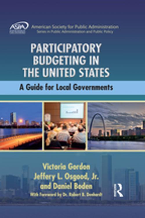 Cover of the book Participatory Budgeting in the United States by Victoria Gordon, Jeffery L. Osgood, Jr., Daniel Boden, Taylor and Francis