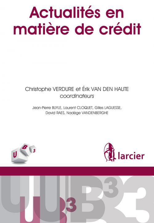 Cover of the book Actualités en matière de crédit by Jean-Pierre Buyle, Laurent Cloquet, Gilles Laguesse, David Raes, Nadège Vandenberghe, Éditions Larcier