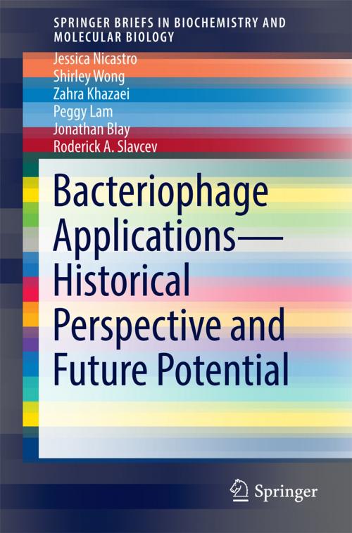 Cover of the book Bacteriophage Applications - Historical Perspective and Future Potential by Jessica Nicastro, Shirley Wong, Zahra Khazaei, Peggy Lam, Jonathan Blay, Roderick A. Slavcev, Springer International Publishing