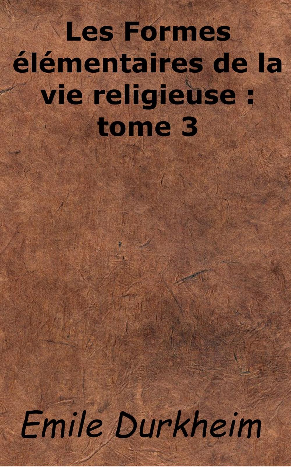 Big bigCover of Les Formes élémentaires de la vie religieuse: tome 3