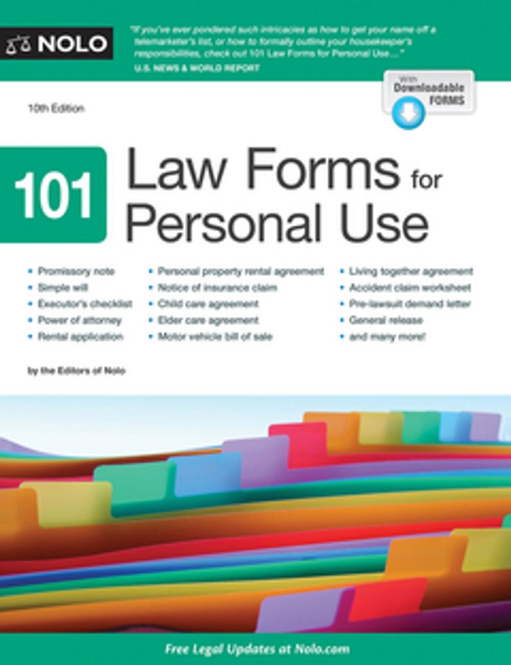 Big bigCover of 101 Law Forms for Personal Use