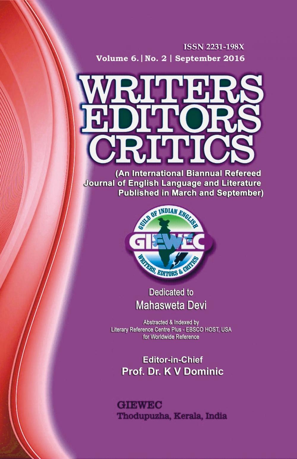 Big bigCover of Writers Editors Critics (WEC)