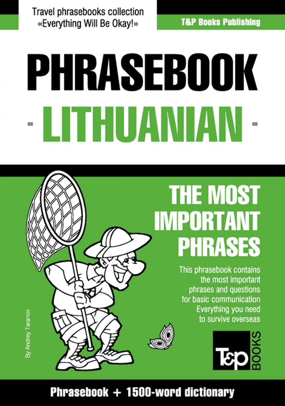 Big bigCover of English-Lithuanian phrasebook and 1500-word dictionary