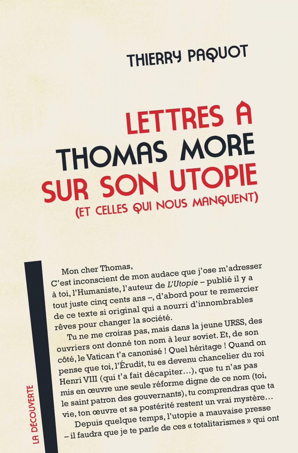 Big bigCover of Lettres à Thomas More sur son utopie (et celles qui nous manquent)