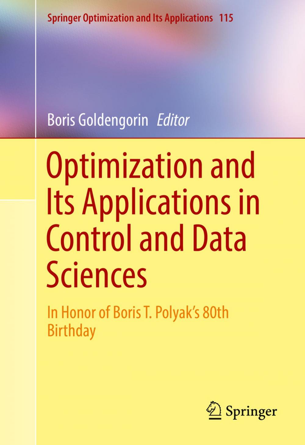 Big bigCover of Optimization and Its Applications in Control and Data Sciences