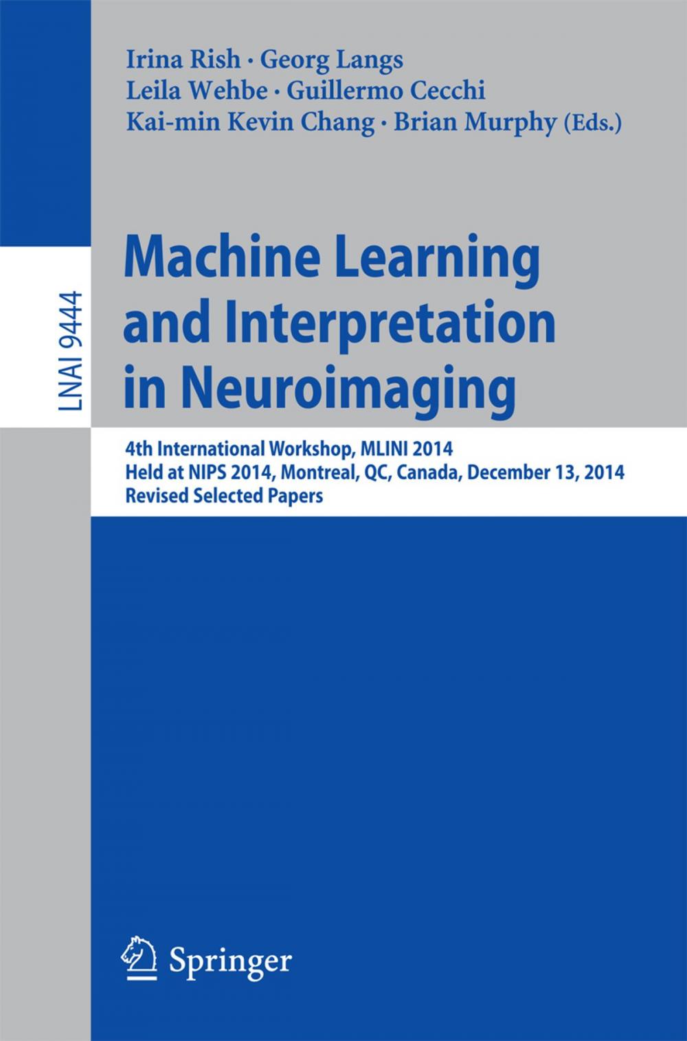 Big bigCover of Machine Learning and Interpretation in Neuroimaging