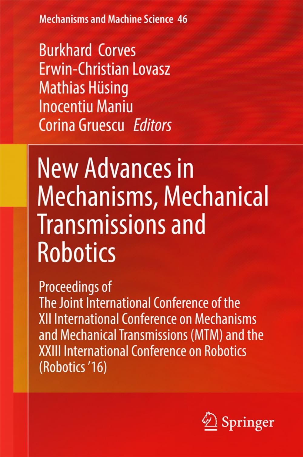 Big bigCover of New Advances in Mechanisms, Mechanical Transmissions and Robotics