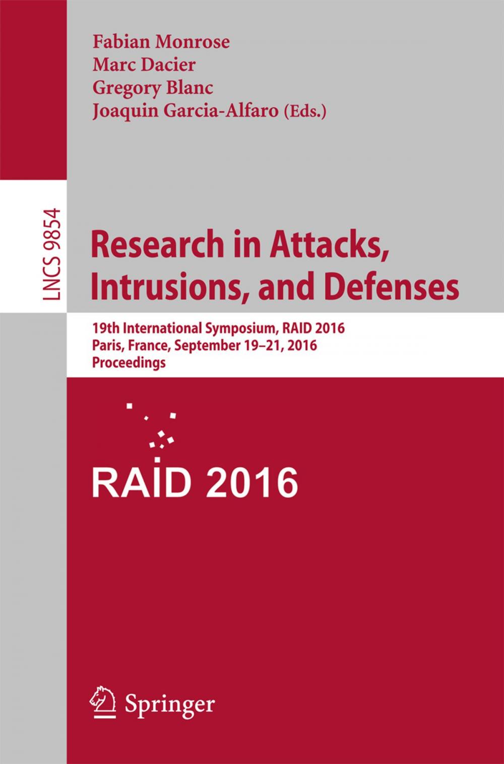 Big bigCover of Research in Attacks, Intrusions, and Defenses