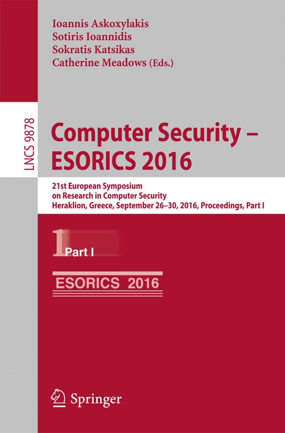 Big bigCover of Computer Security – ESORICS 2016