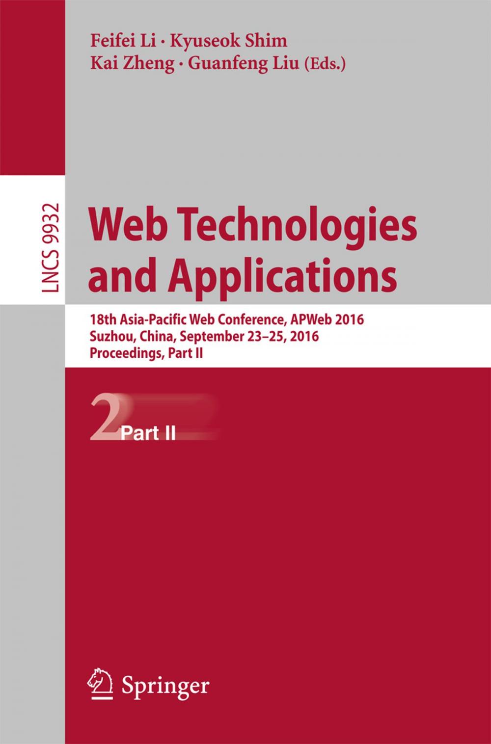 Big bigCover of Web Technologies and Applications