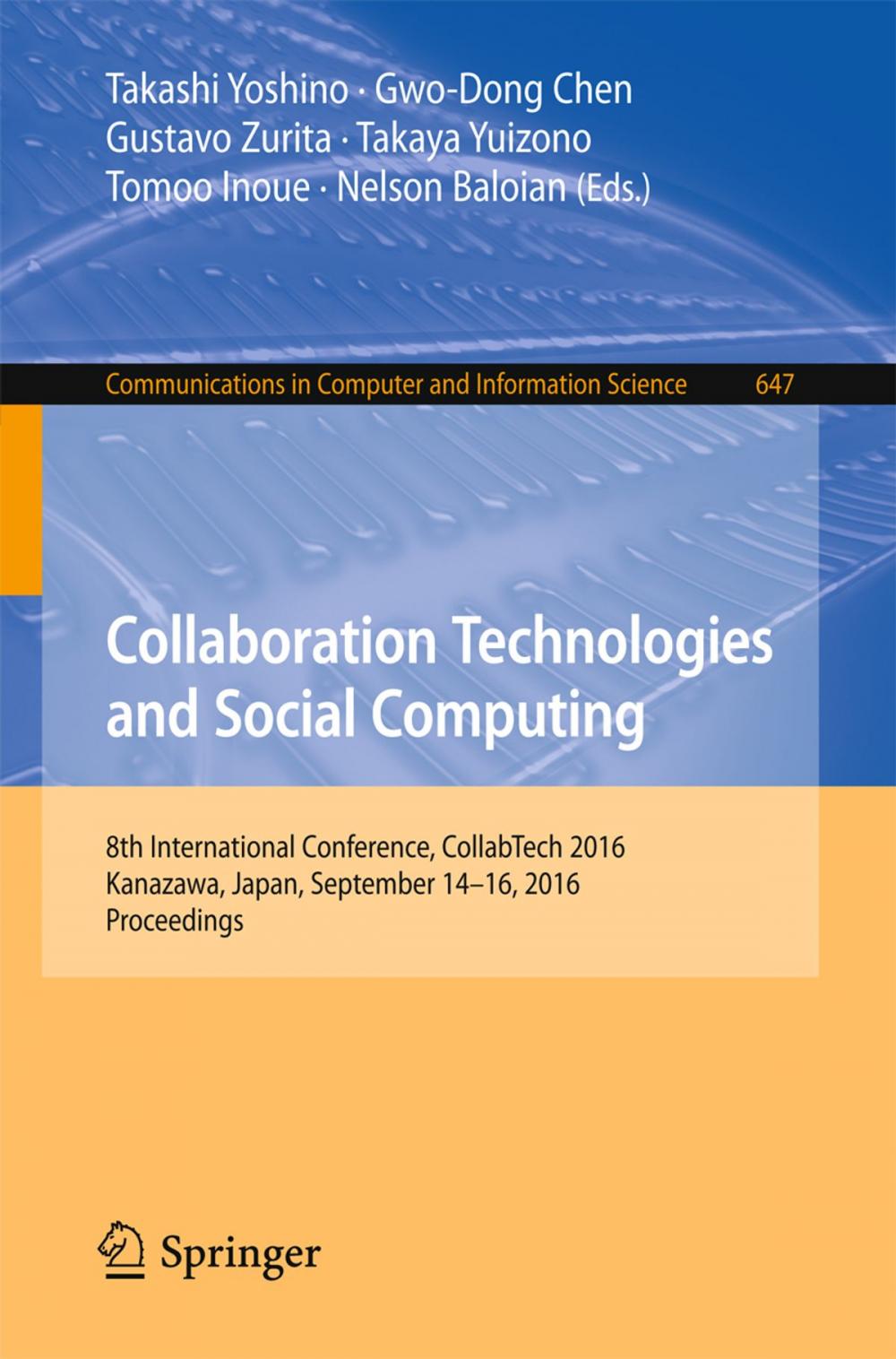 Big bigCover of Collaboration Technologies and Social Computing