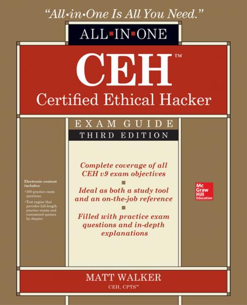 Cover of the book CEH Certified Ethical Hacker All-in-One Exam Guide, Third Edition by Matt Walker, McGraw-Hill Education