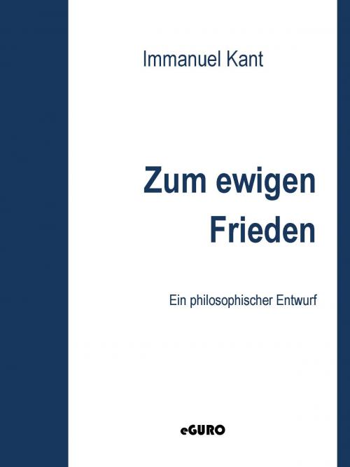 Cover of the book Zum ewigen Frieden by Immanuel Kant, Books on Demand