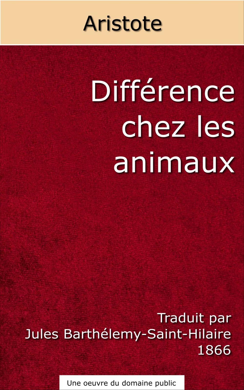 Big bigCover of Différence chez les animaux