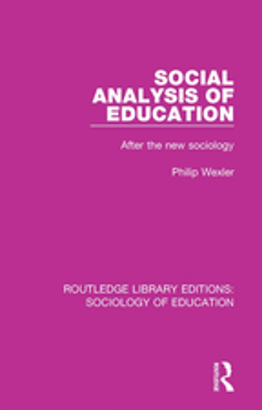 Big bigCover of Social Analysis of Education