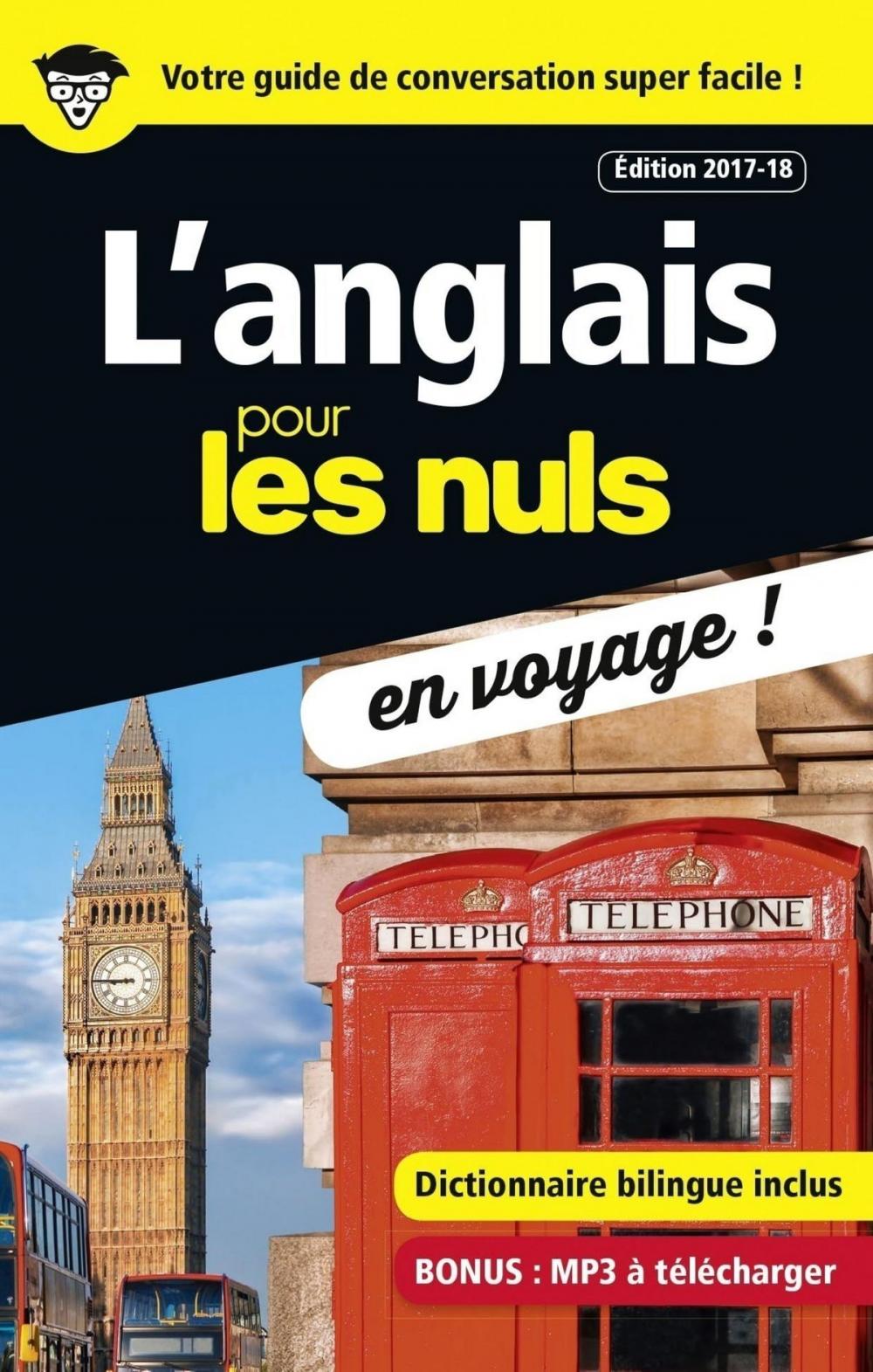 Big bigCover of L'anglais pour les Nuls en voyage, édition 2017-18