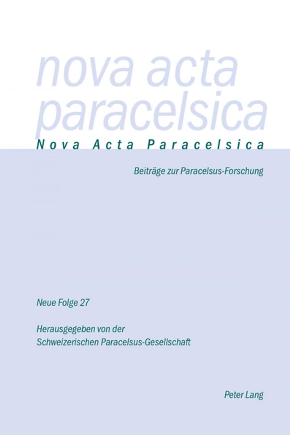 Big bigCover of Nova Acta Paracelsica