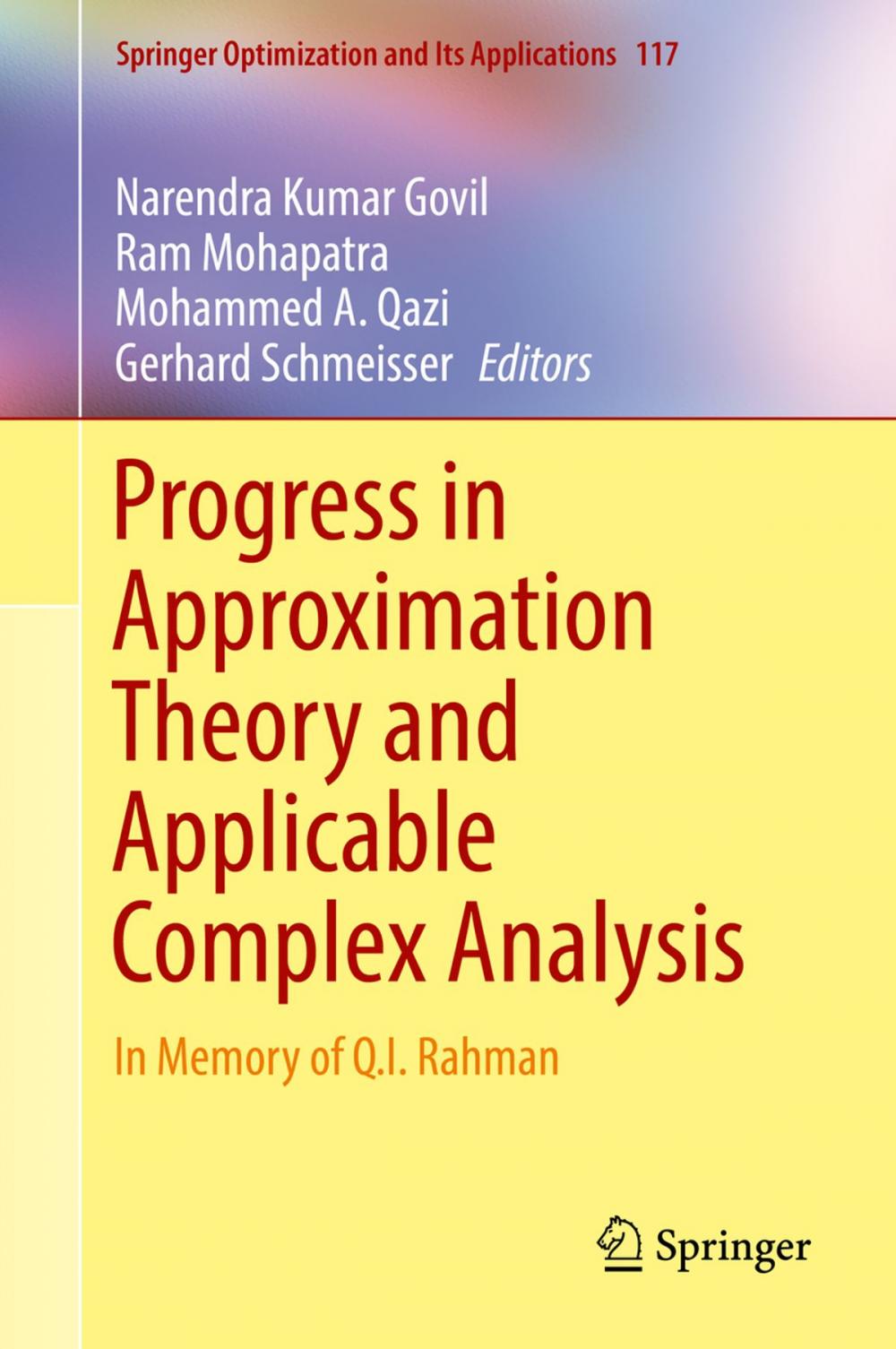 Big bigCover of Progress in Approximation Theory and Applicable Complex Analysis